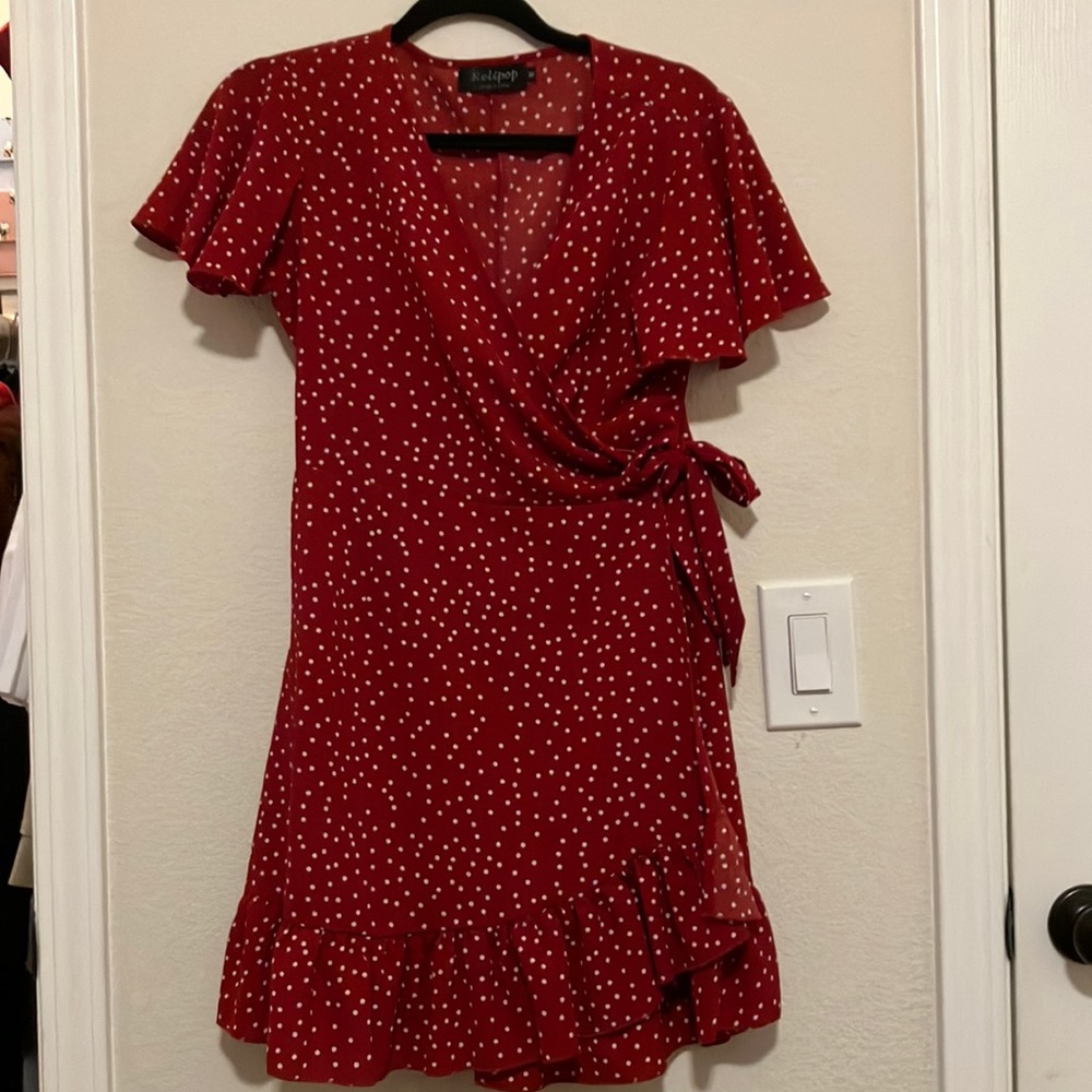 Red tie dress
